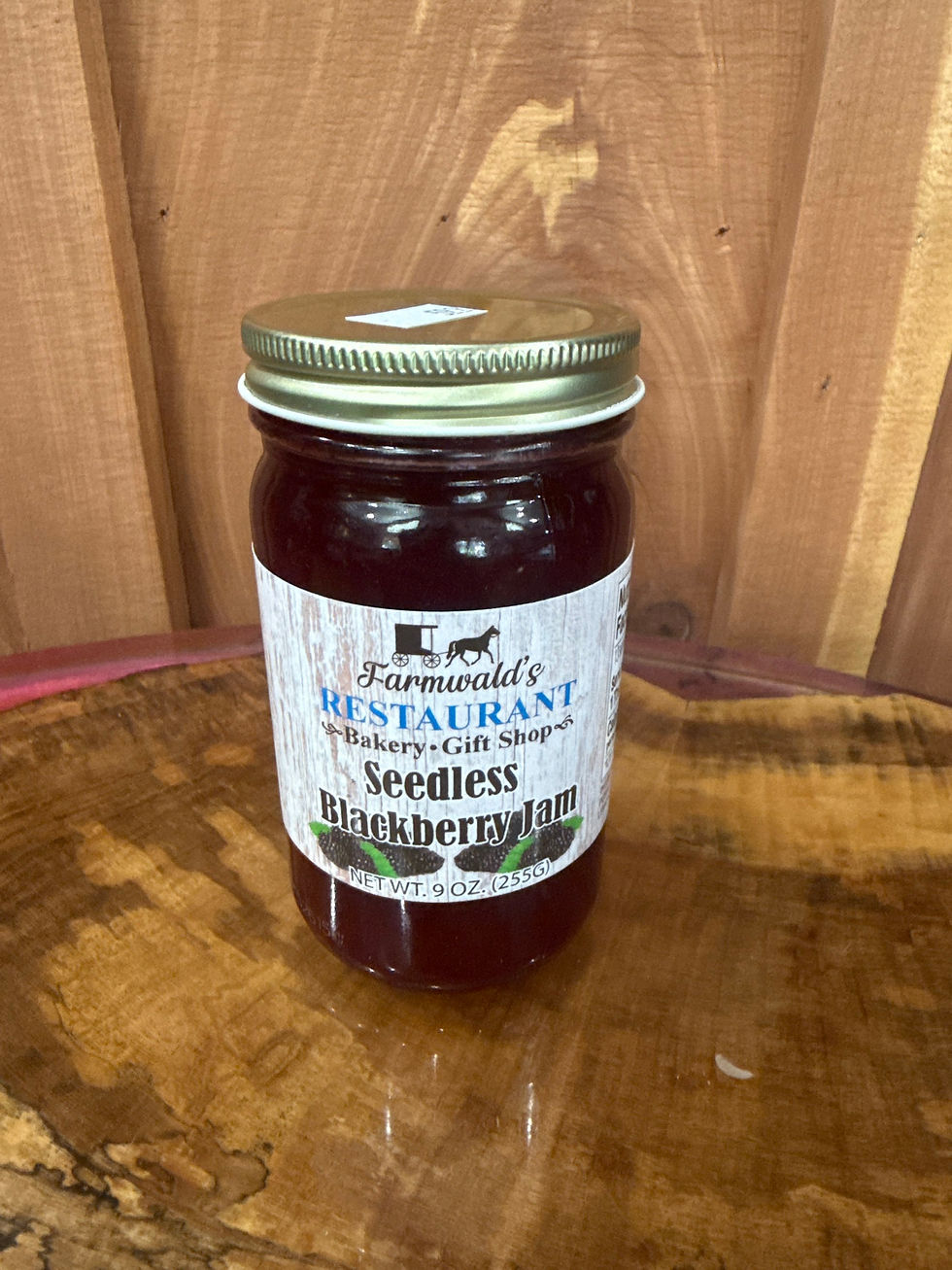 Farmwald's Restaurant Seedless Blackberry Jam 9oz jar