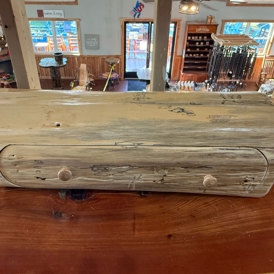 Amish handcrafted cedar jewelry box with hidden drawer