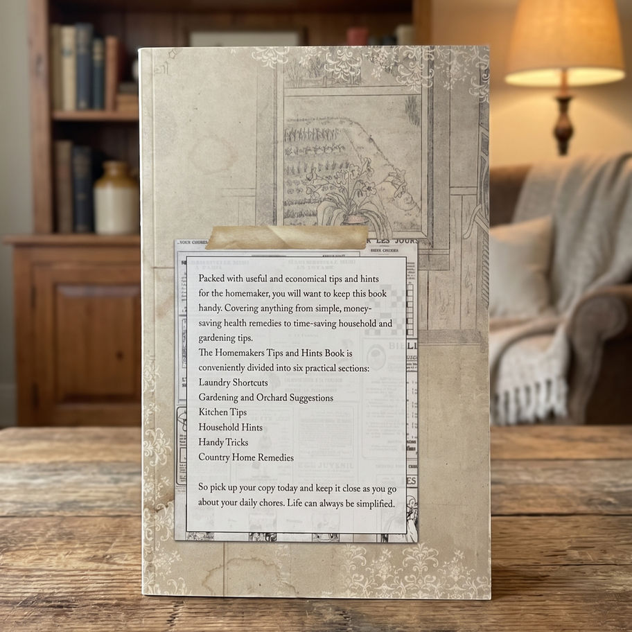 The Homemaker’s Timeless Guide book with practical tips.