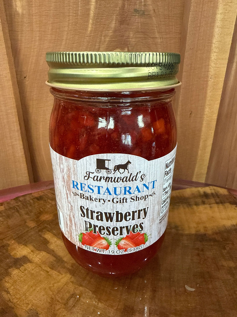 Farmwald's Restaurant 19oz Strawberry Preserves jar