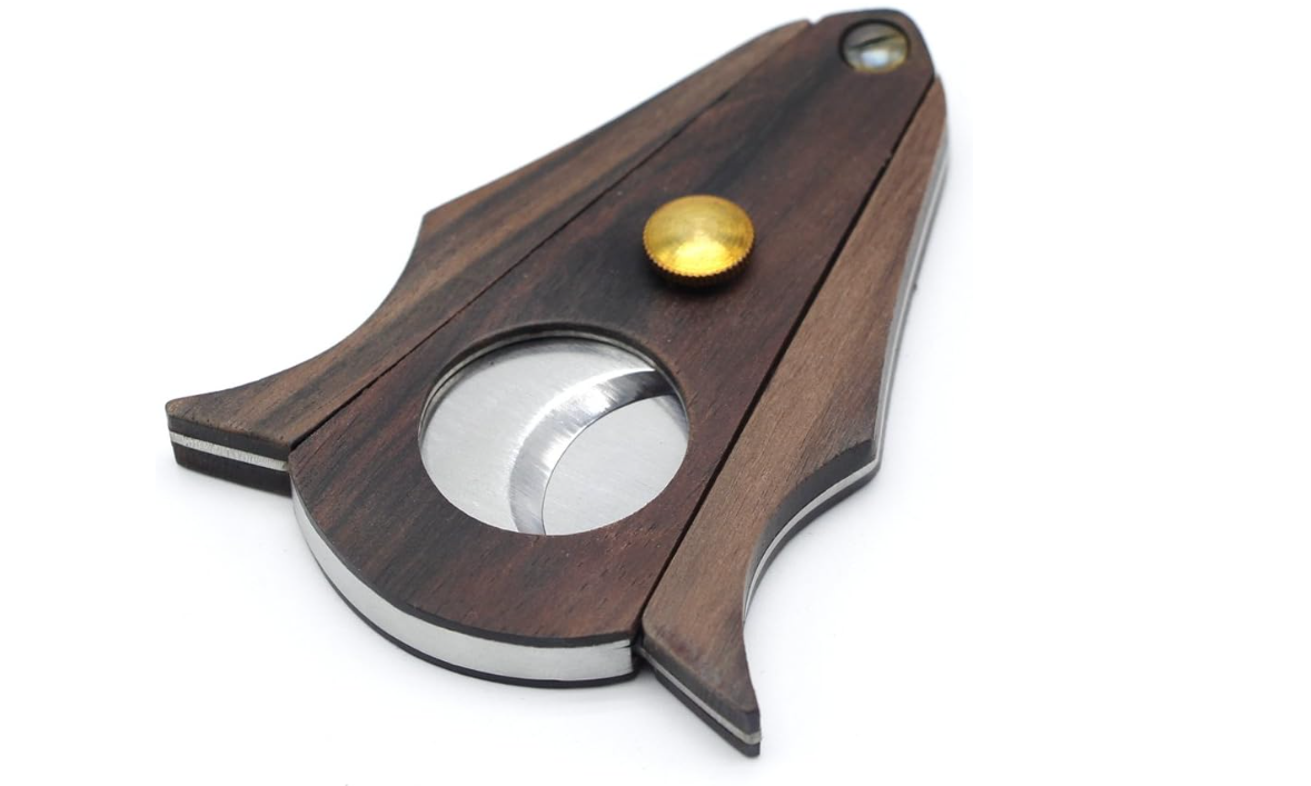 Cigar Cutter Lock System Wood Stainless Steel Double Cut Blade Cigar Guillotine