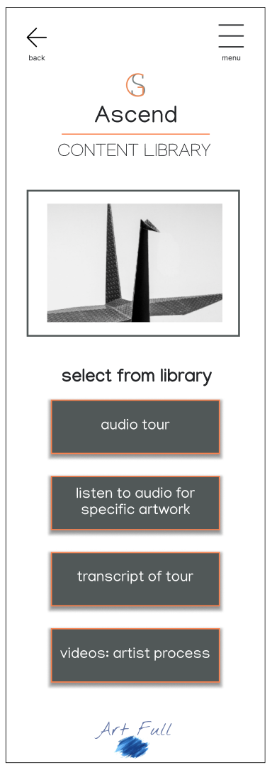 content selection mockup