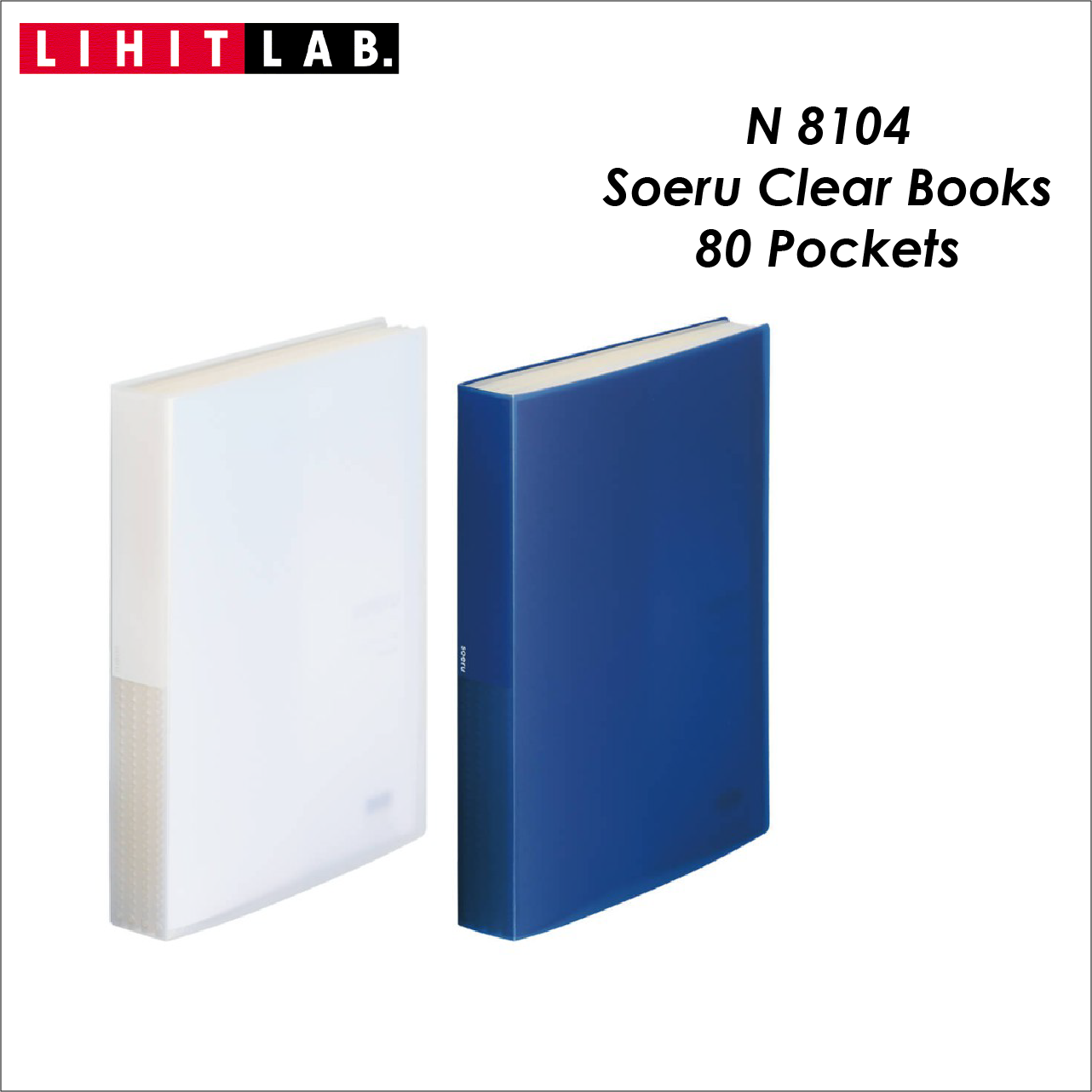 LIHIT LAB Soeru Clear Books A4 Size 80 Pockets (N 8104)