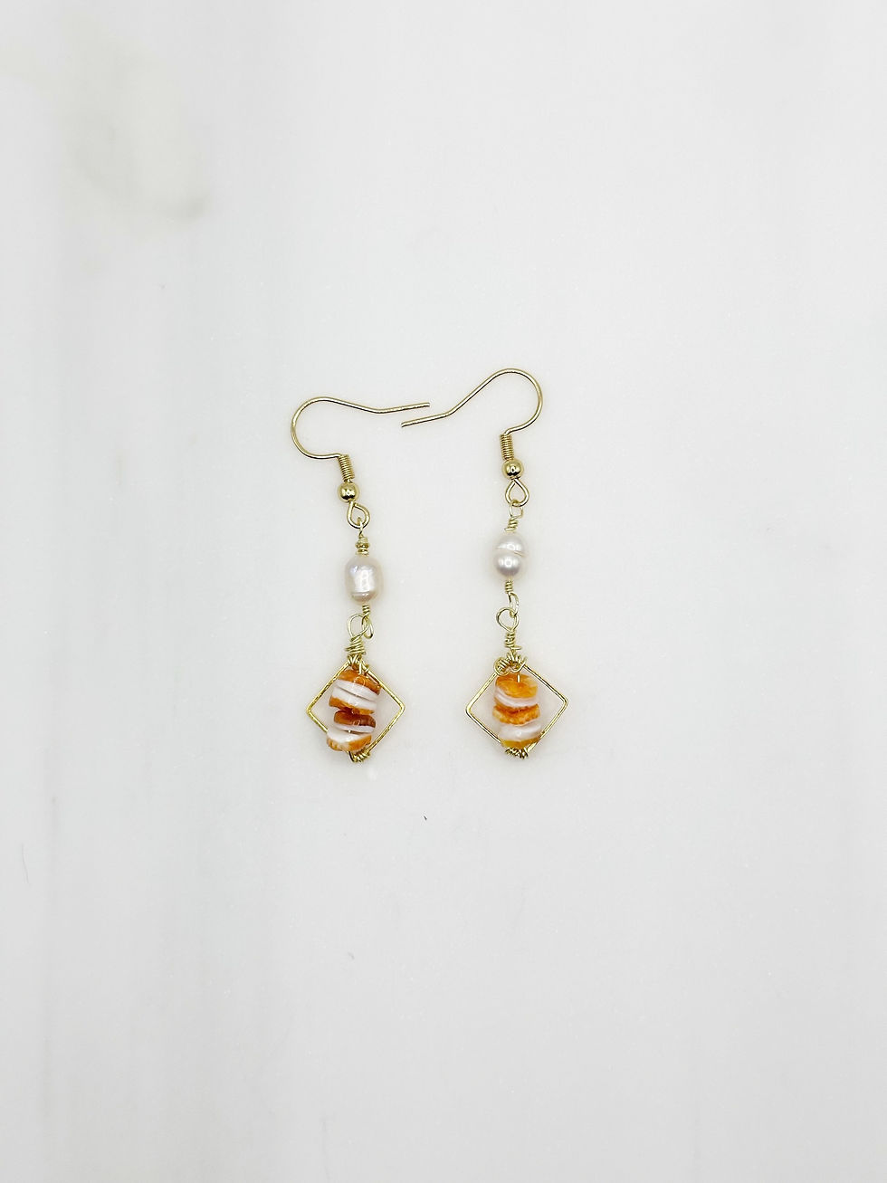 Thumbnail: Diamond Spondylus Pearl Earrings