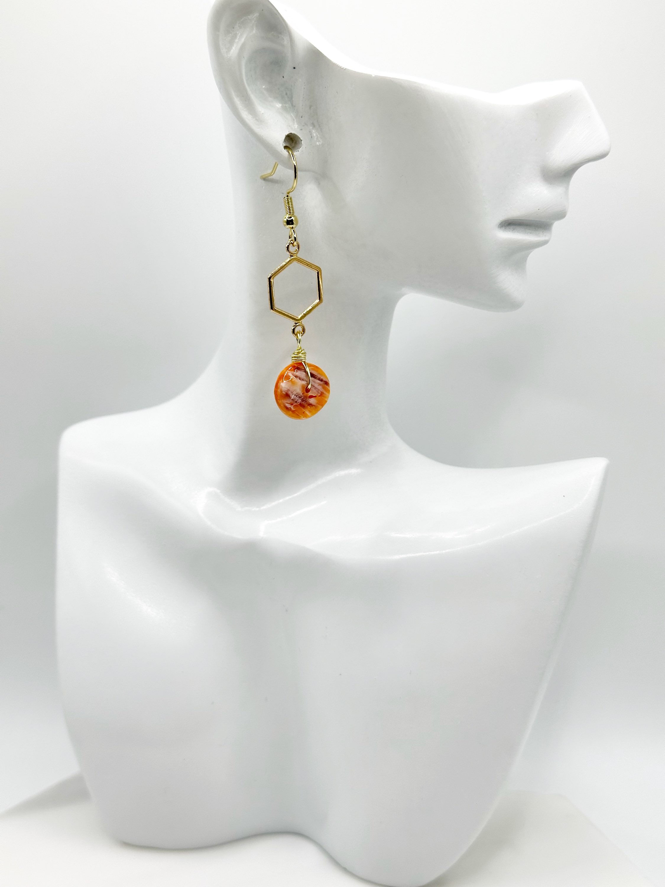 Spondylus Hexagon Earrings