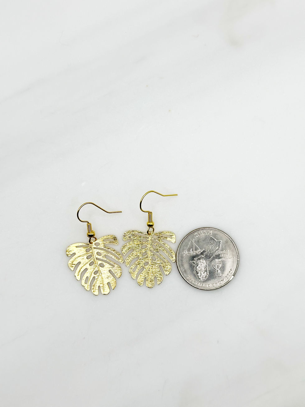 Thumbnail: Gold Monstera Earring