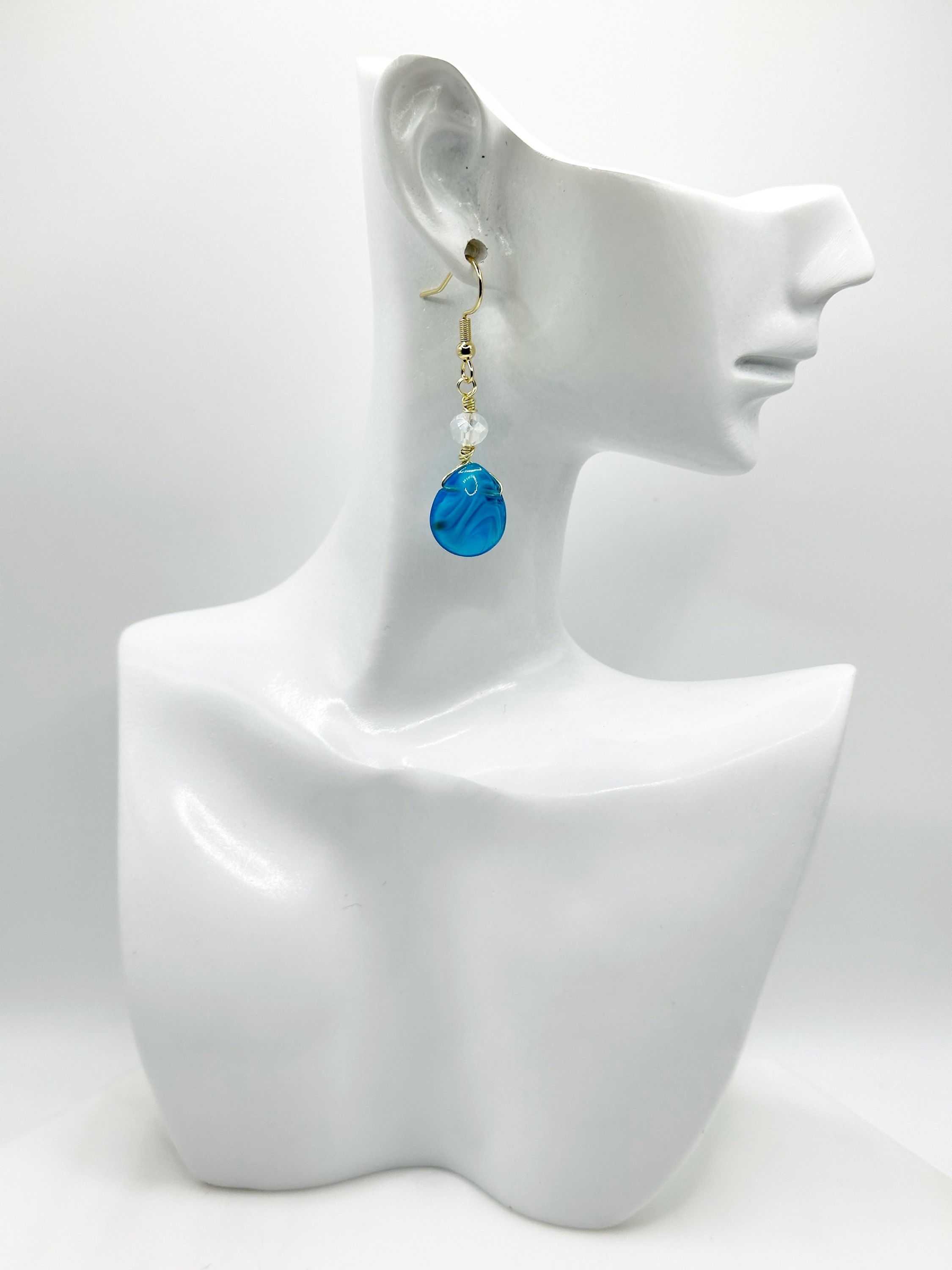 Glass Tear Drop Earrings