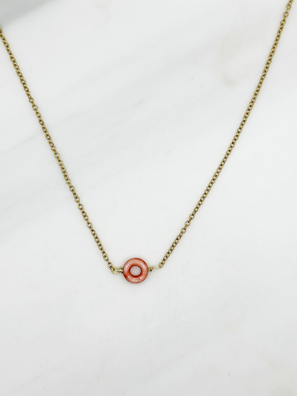 Thumbnail: Dainty Spondylus donut Necklace