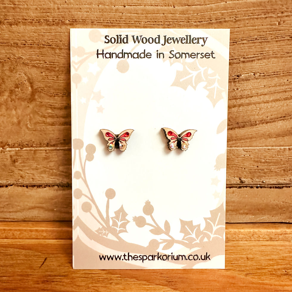 Butterfly Solid Wood Stud Earrings