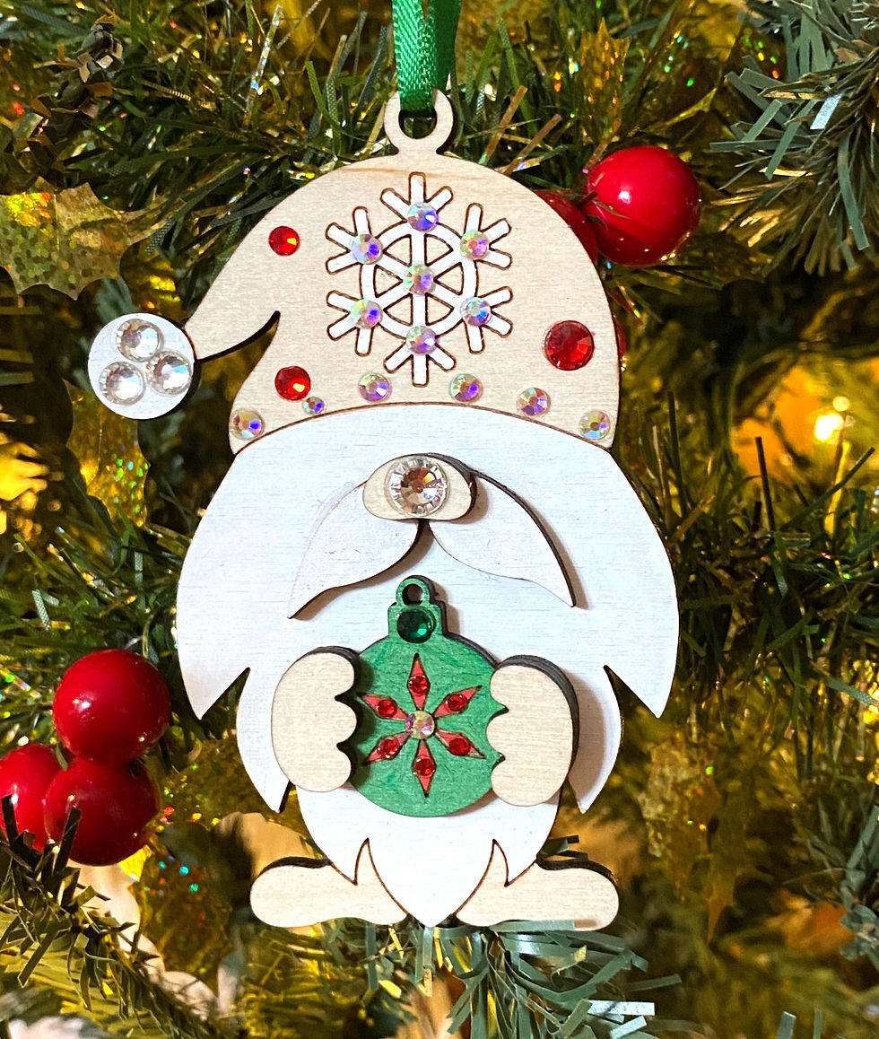 Gonk with Bauble Wooden Decoration