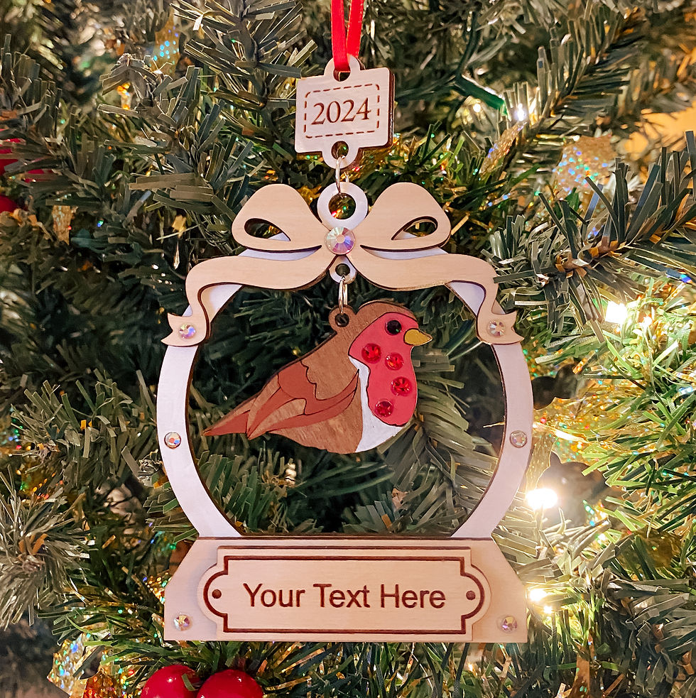 Robin Dangle Wooden Decoration, add your own text.