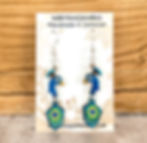 Peacock Solid Wood Dangle Earrings