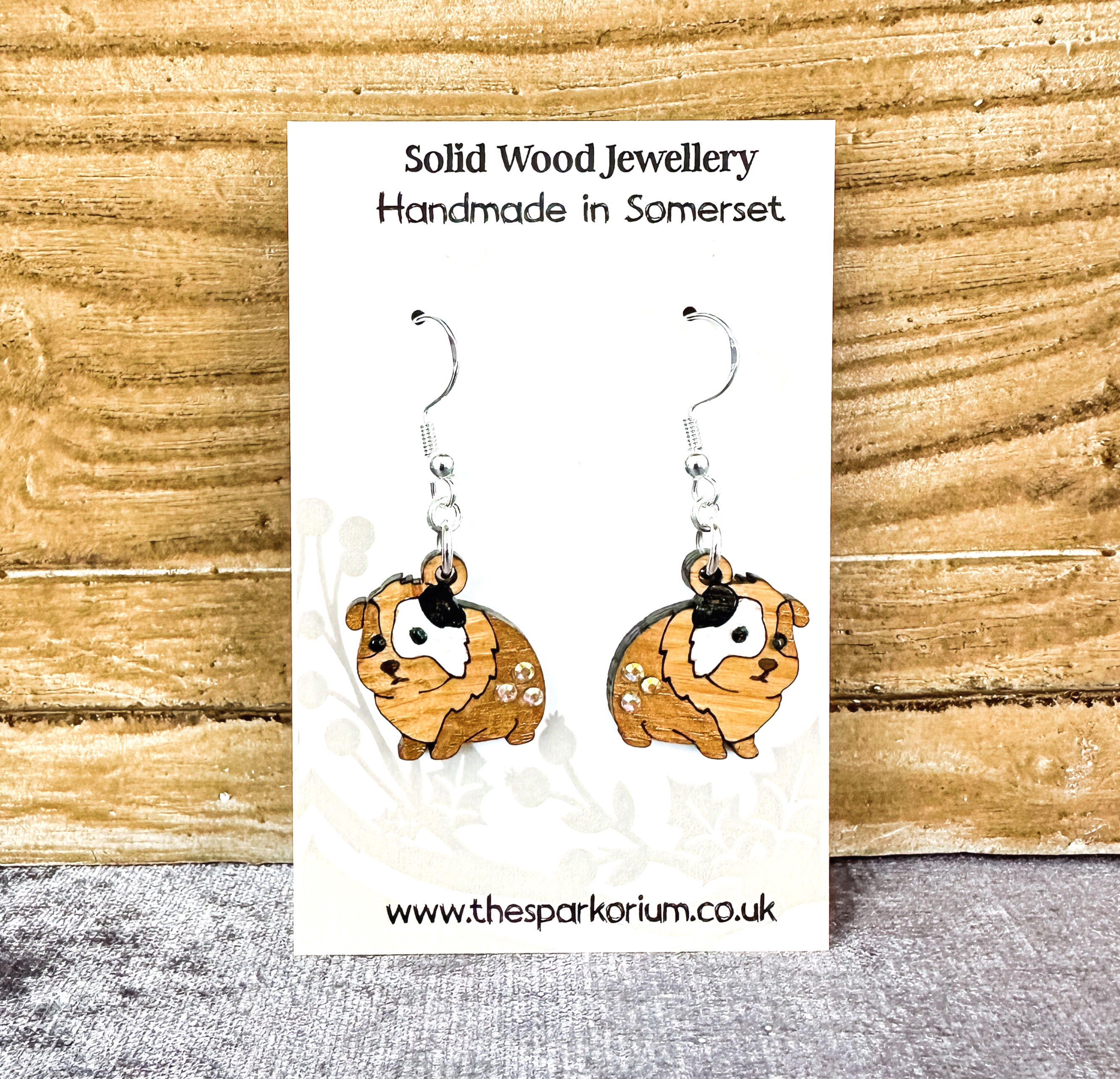Guinea pig Solid Wood Dangle Earrings