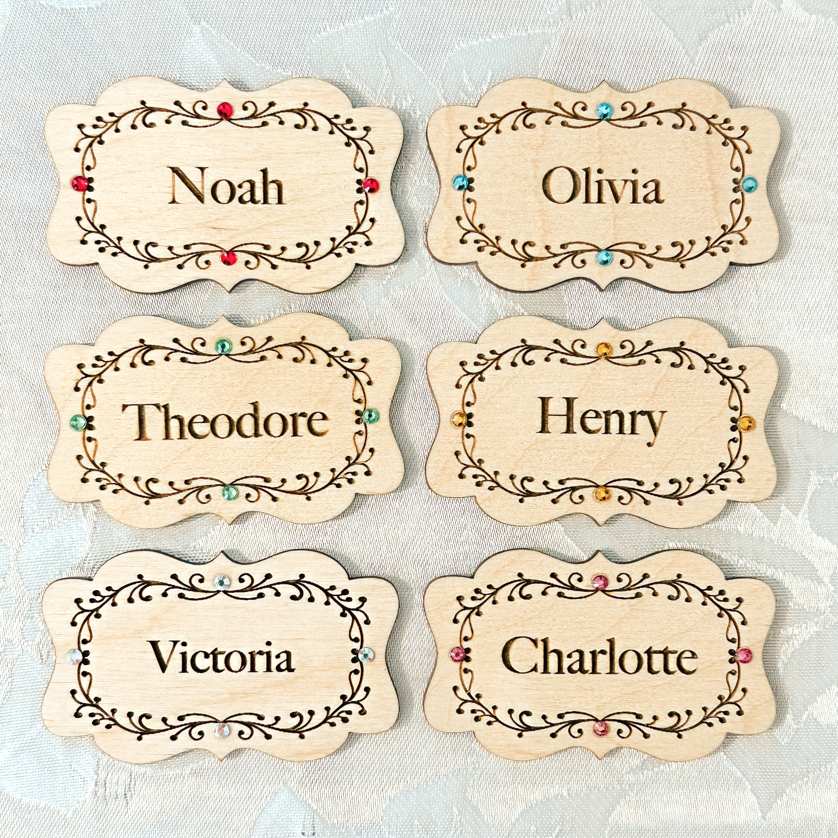 Wooden Personalised Table Place Name Plaques