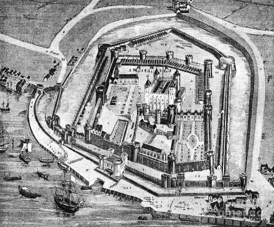 Illustration of the Tower of London in the 16th century