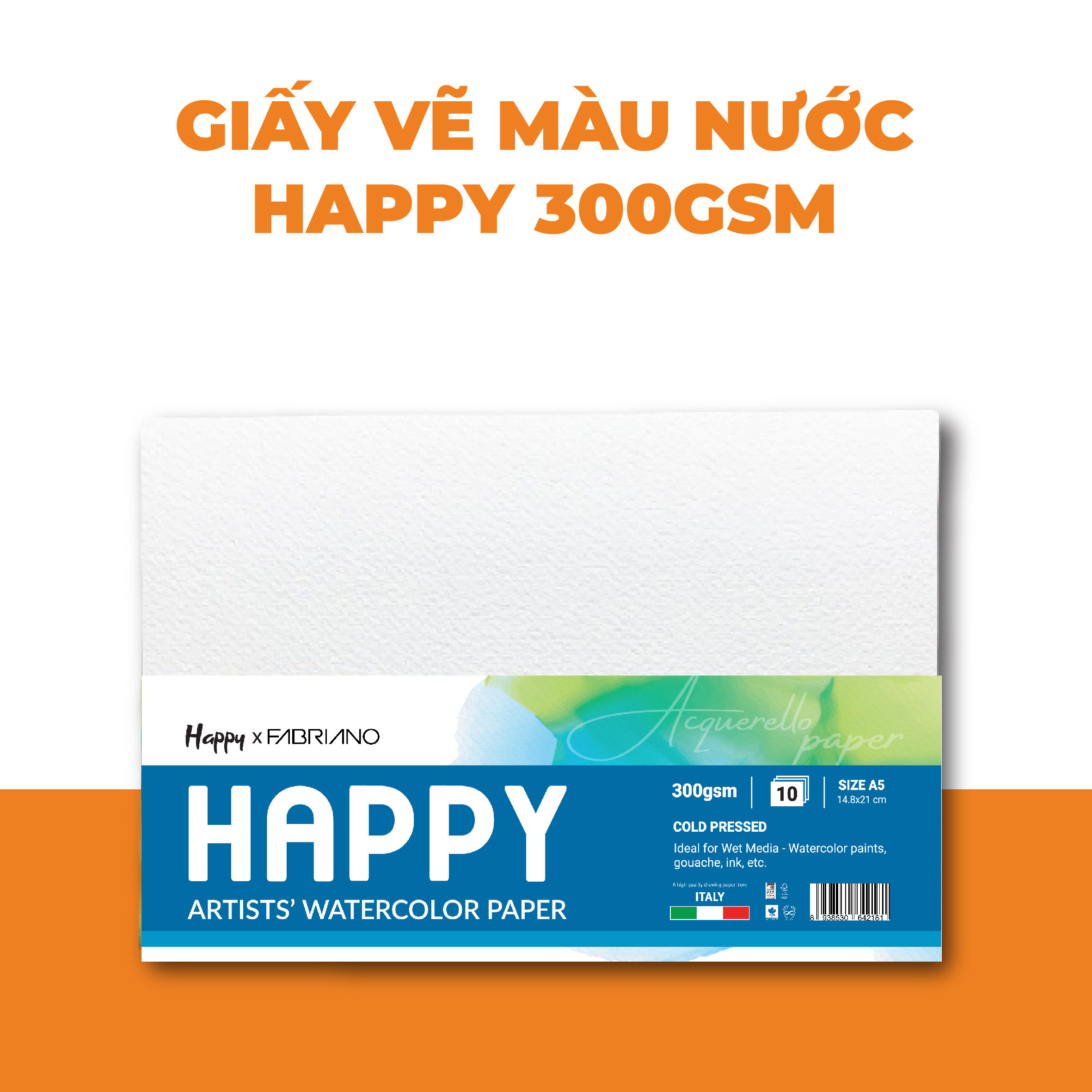 GIẤY VẼ MÀU NƯỚC HAPPY ARTIST 300GSM
