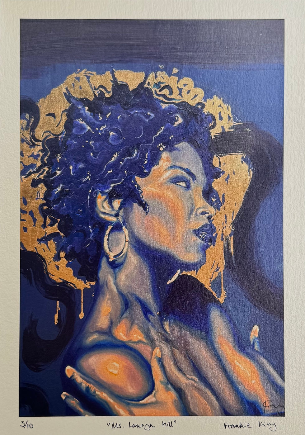 Thumbnail: Ms. Lauryn Hill portrait in blue and gold