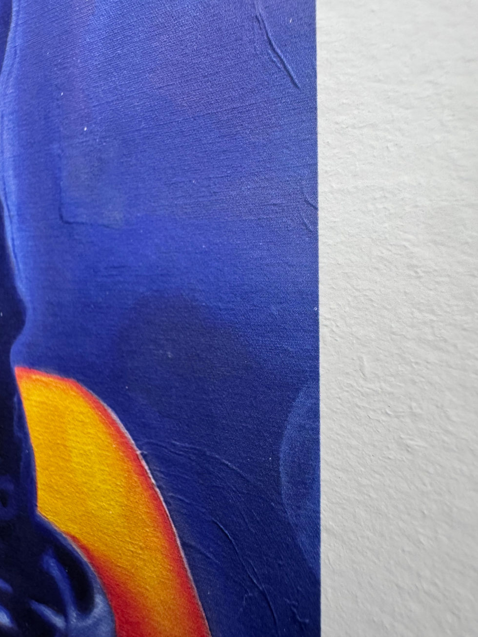 Thumbnail: Detail of the Olivia Dean print, blue and orange