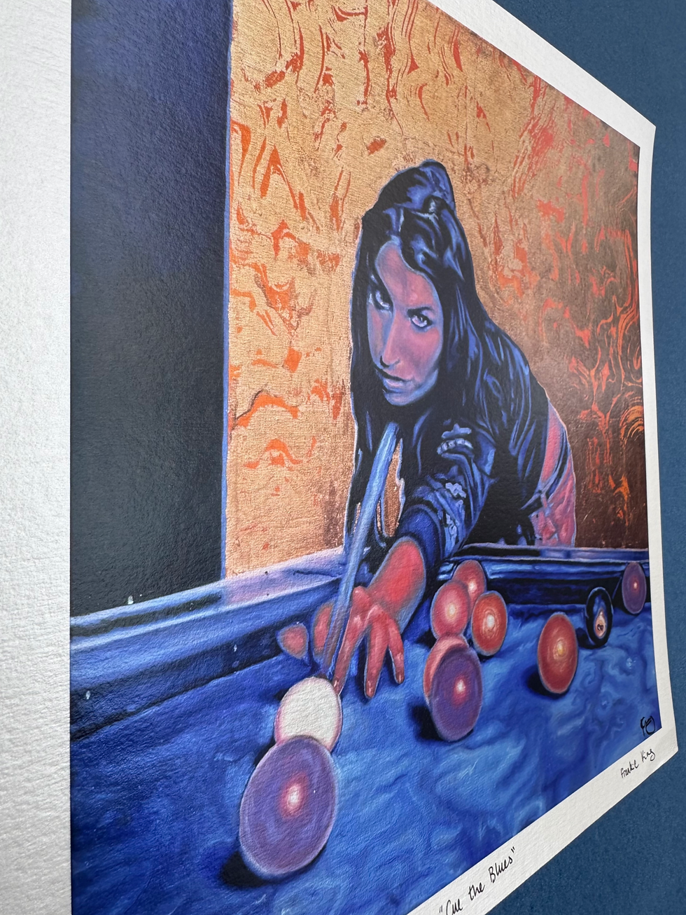 Thumbnail: Amy Winehouse playing pool on a blue table