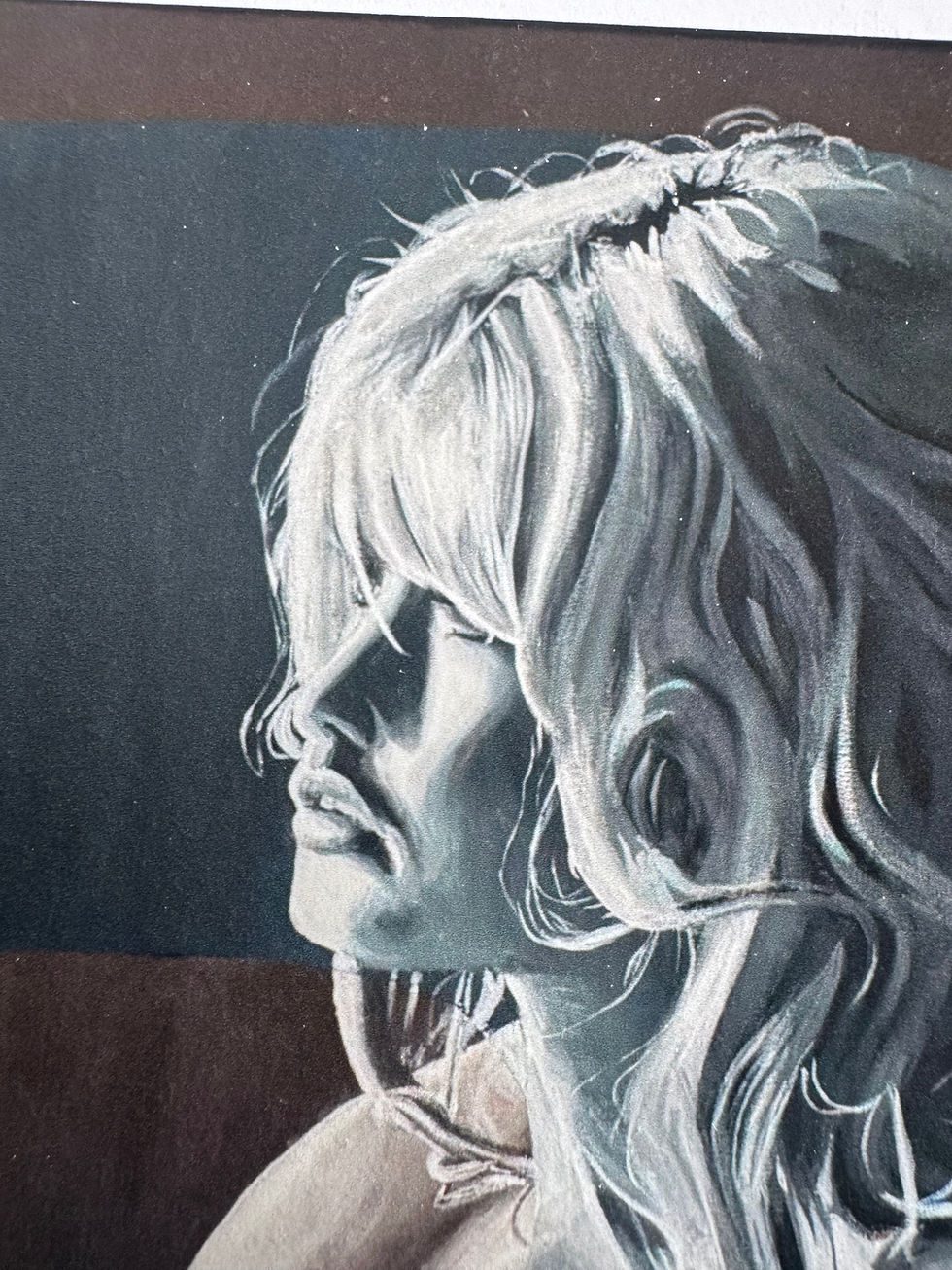 Thumbnail: Brigitte Bardot portrait, profile with light wavy hair
