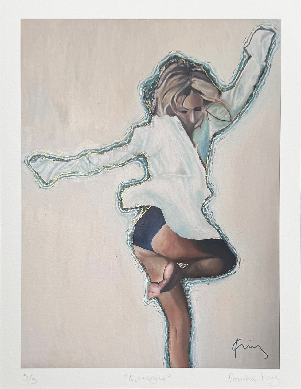 Thumbnail: Artistic print of Kylie Minogue in white shirt