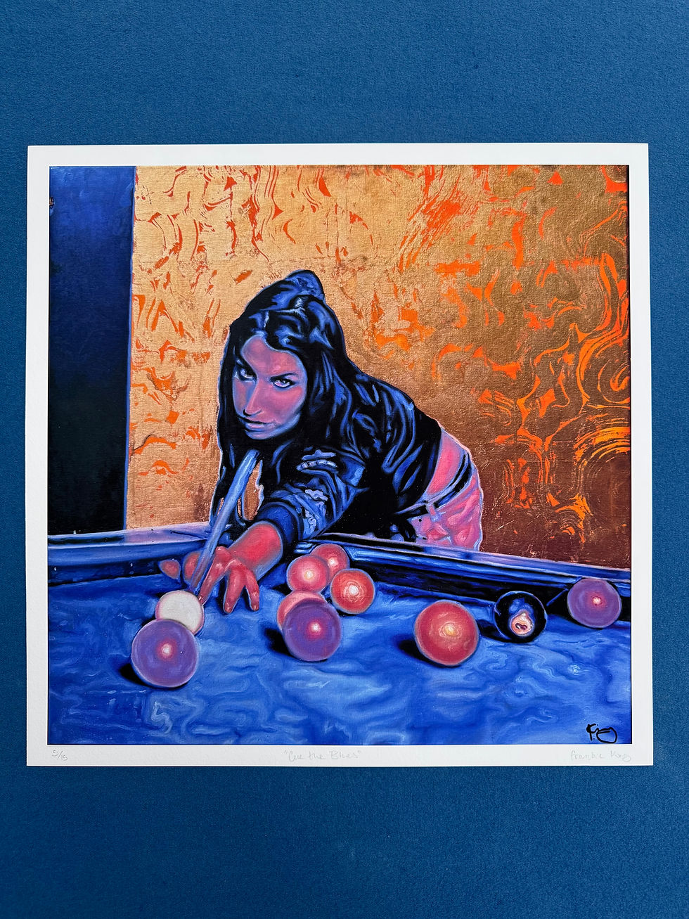 Thumbnail: Giclée print of Amy Winehouse playing pool
