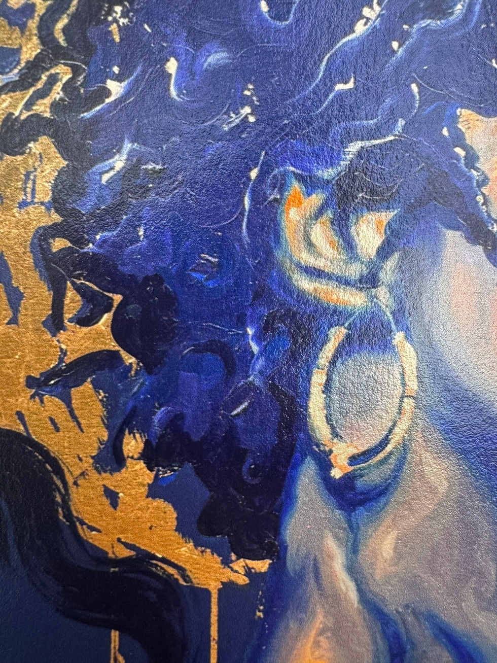 Thumbnail: Stylized portrait of Ms. Lauryn Hill with blue hair, gold details