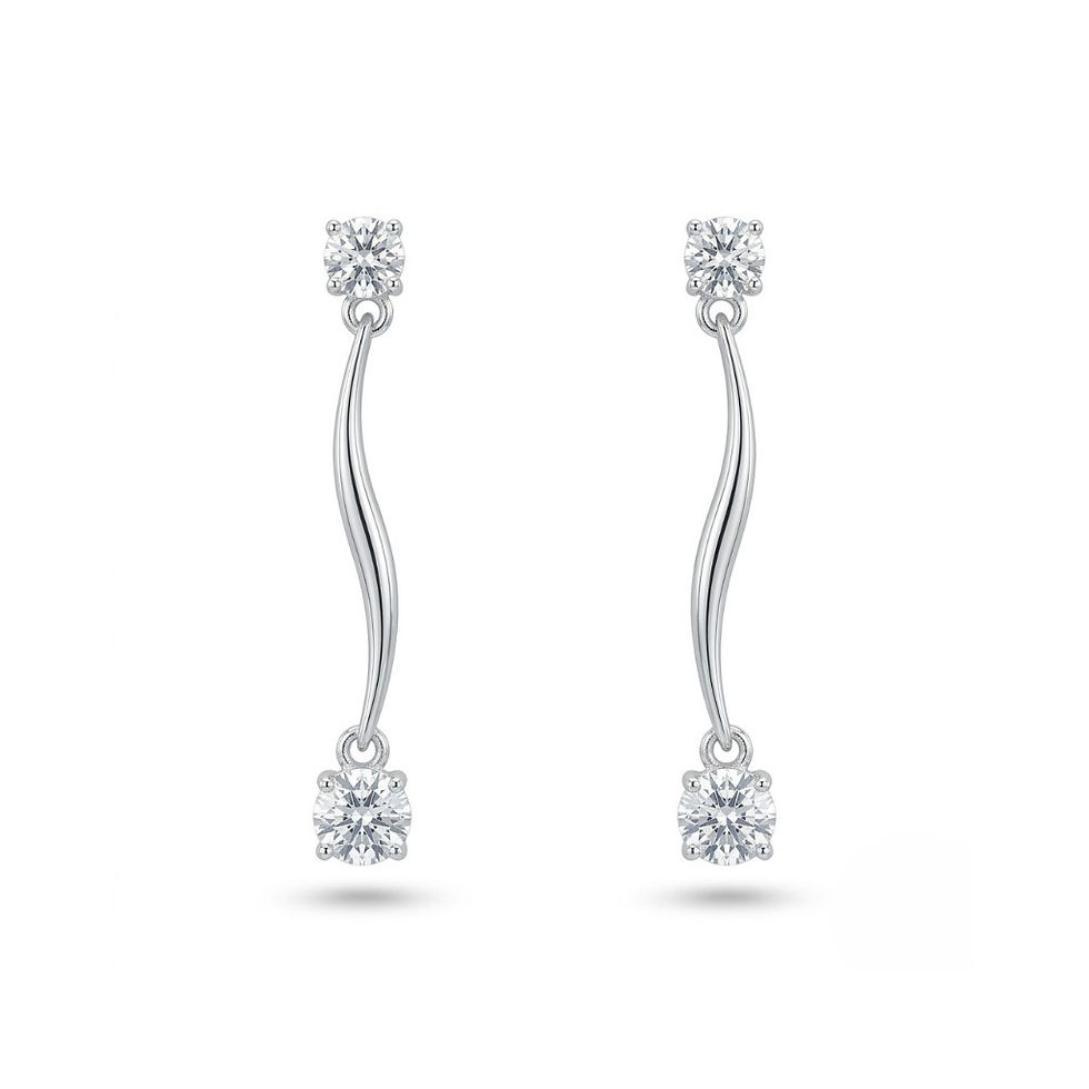 Сребърни обеци „Реджина“ – детайл на циркониите