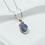 Миниатюра: Сребърно колие със син кварц върху светъл фон – серия „Azure Limited“