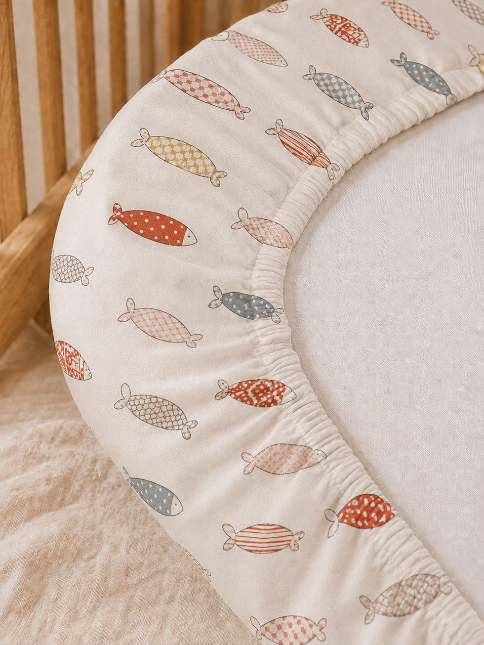 Miniature : Drap housse sardines