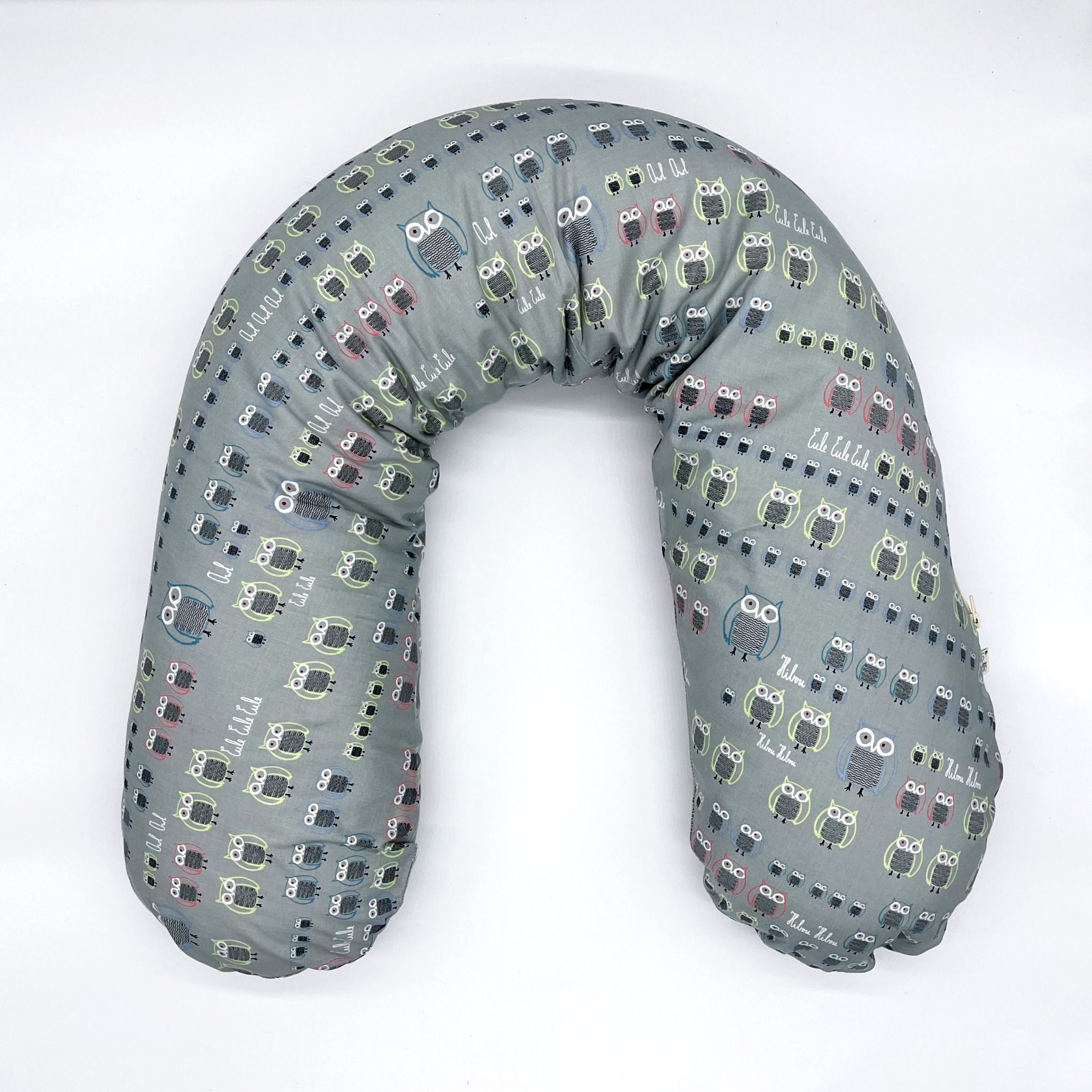 Housse coussin d'allaitement - La famille hiboux