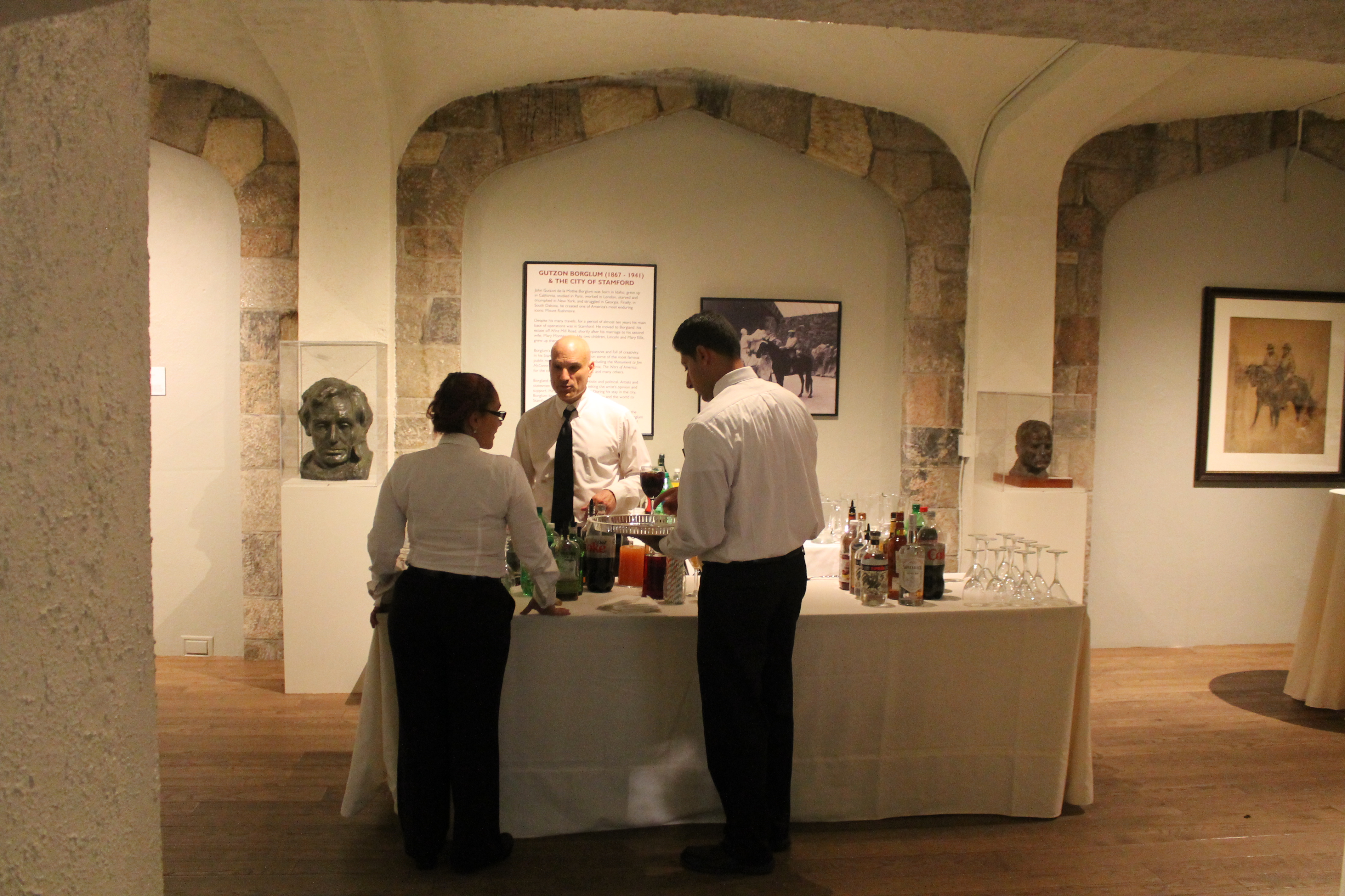 Staff running beverages from the bar