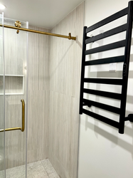 Heated towel warmer installed