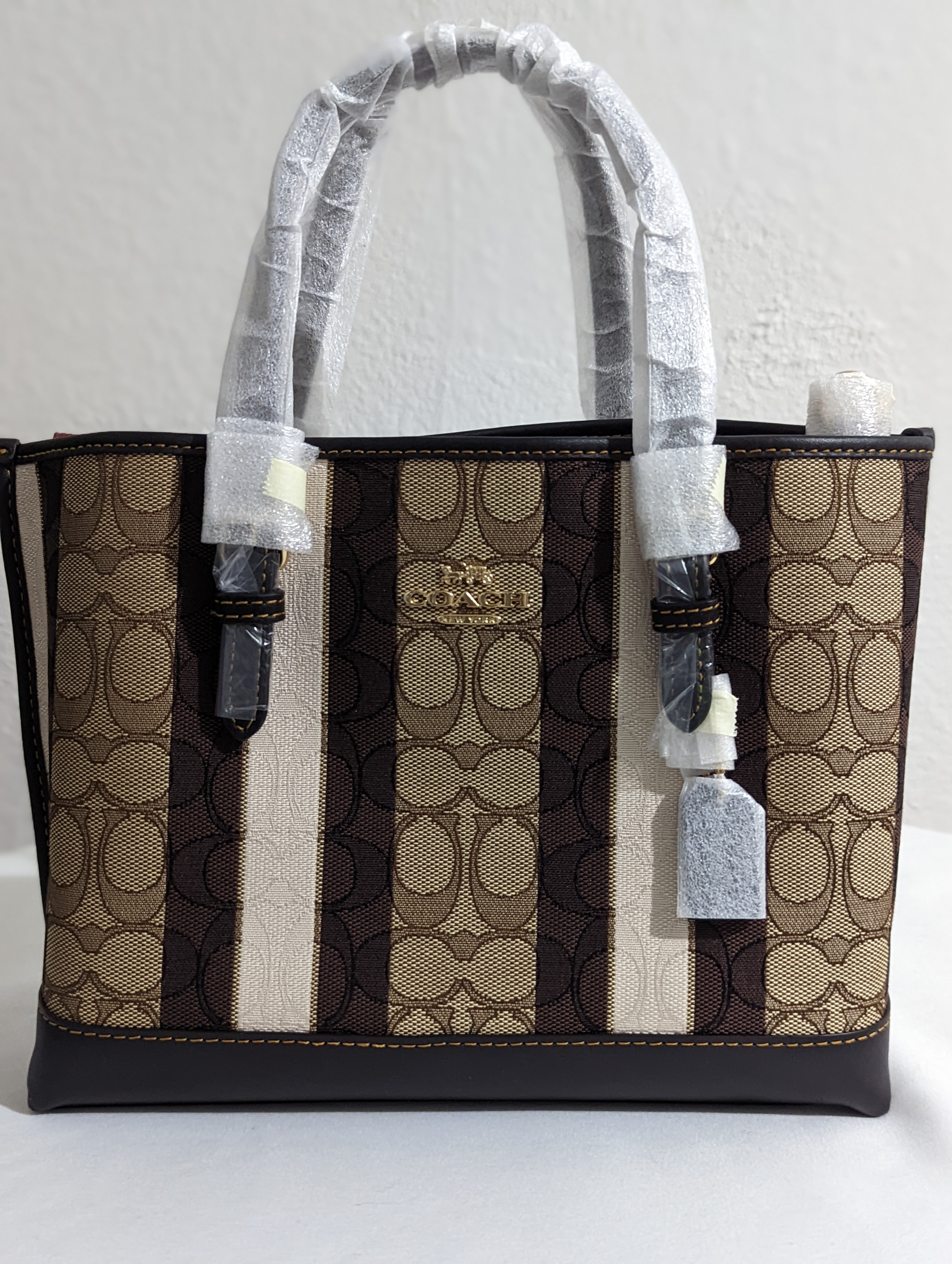 Coach Mollie Tote 25 In Signature Jacquard With Stripes