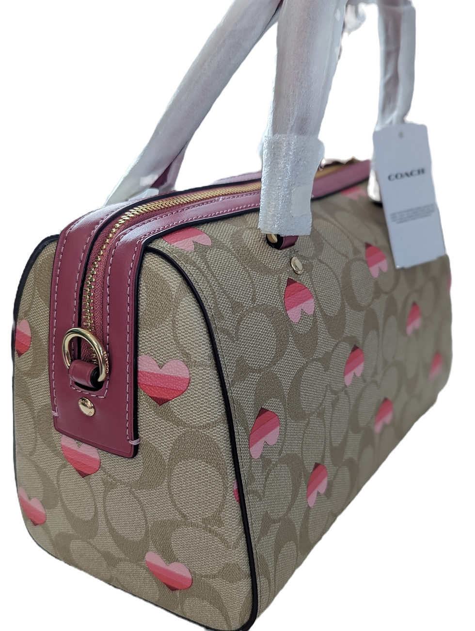 Thumbnail: Coach Rowan Heart In Signature Khaki Canvas
