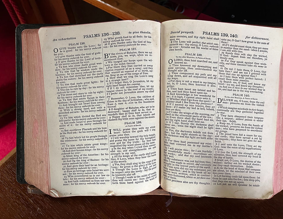 Through the changing scenes of life - a Pentecost reflection on Psalm 139