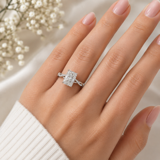 bague diamant emerald cut
