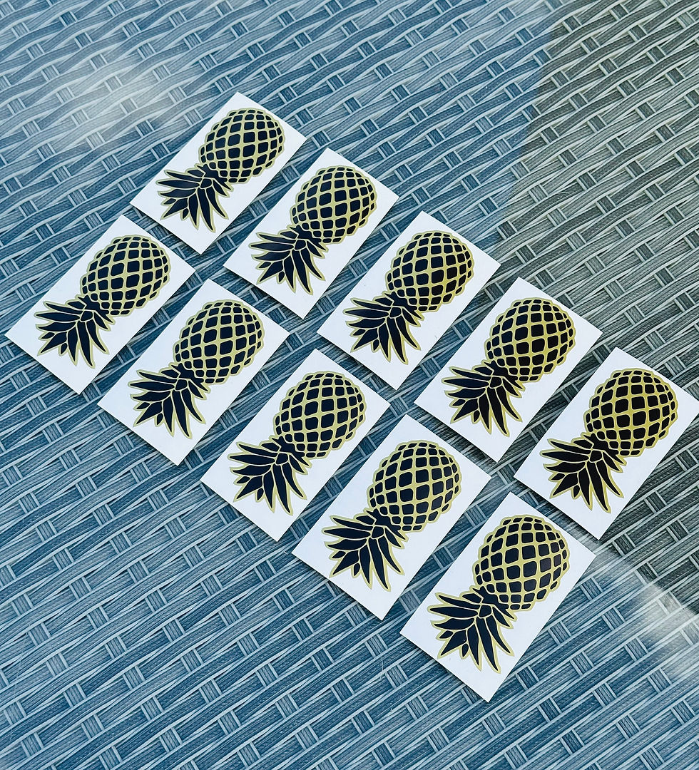 Thumbnail: Upside‑Down Pineapple Sticker Set – Custom Colour Vinyl Decals (4 or 10)