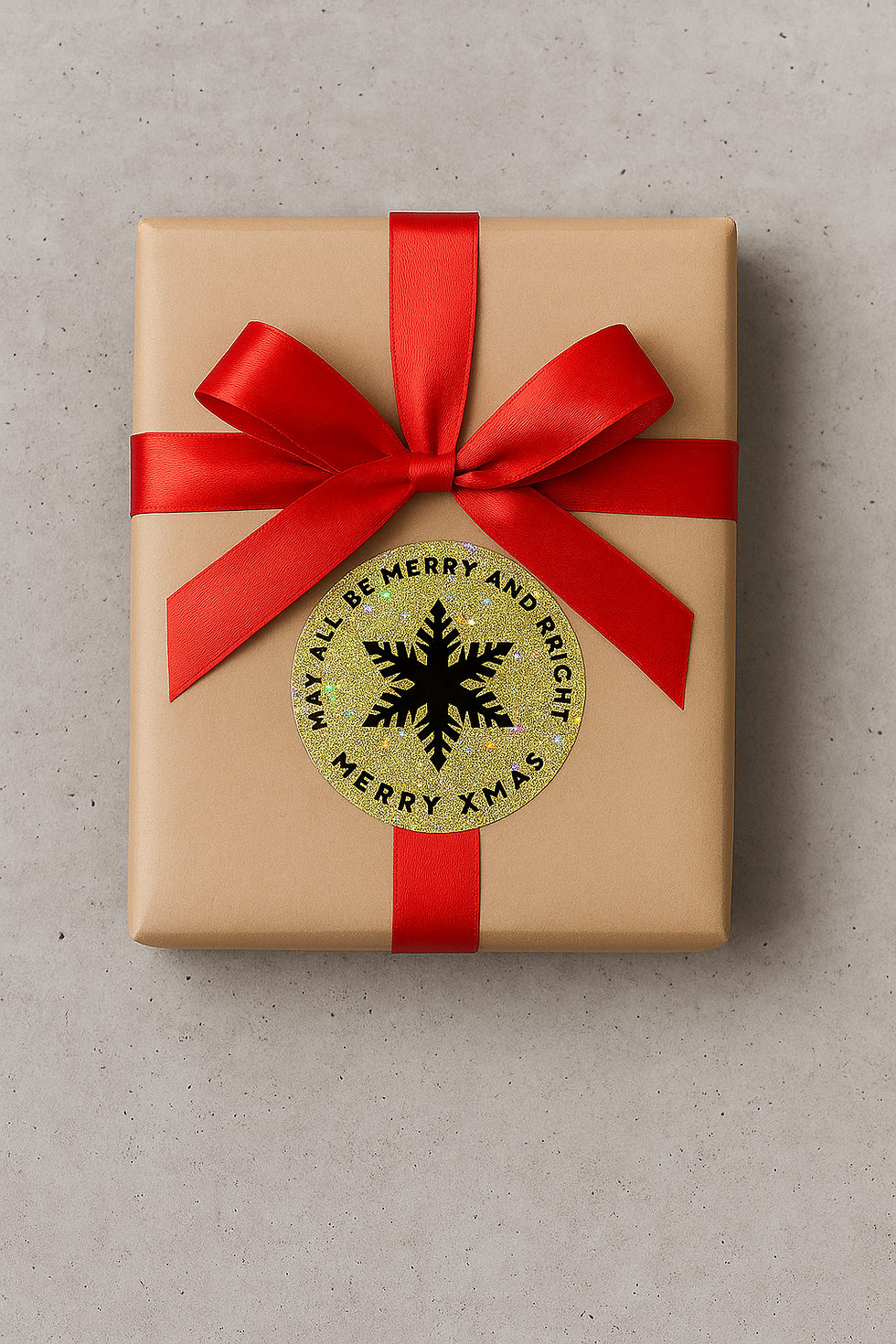 May All Be Merry and Bright Christmas Sticker intense glitter set of 20 - gold