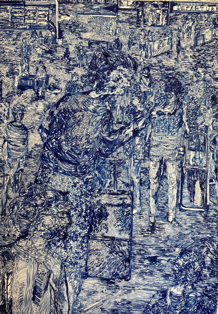 Oil pastel drawing by Kathryn Maple