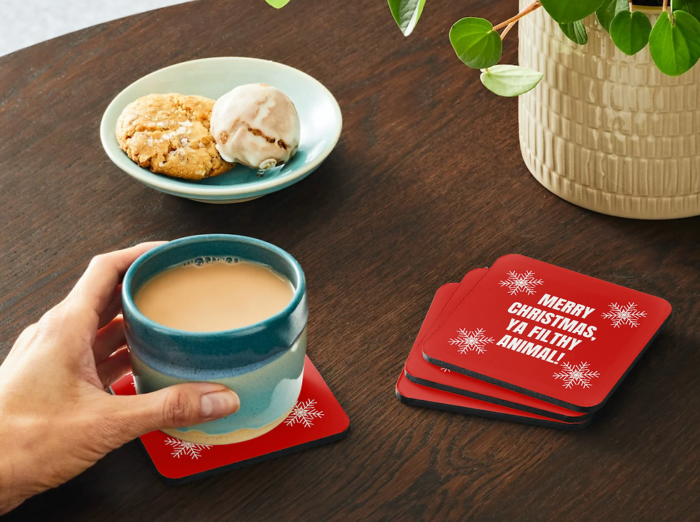 Thumbnail: Merry Christmas Ya Filthy Animal! – Festive Coaster Set