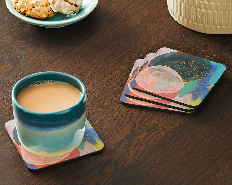 Thumbnail: Abstract Art Set of four coasters - Blobs