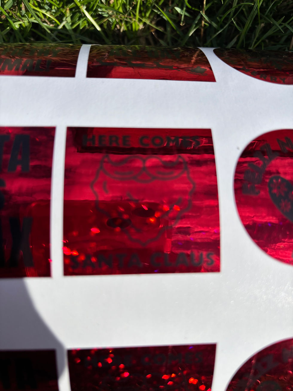 Thumbnail: May All Be Merry and Bright Christmas Sticker intense glitter set of 20 - red