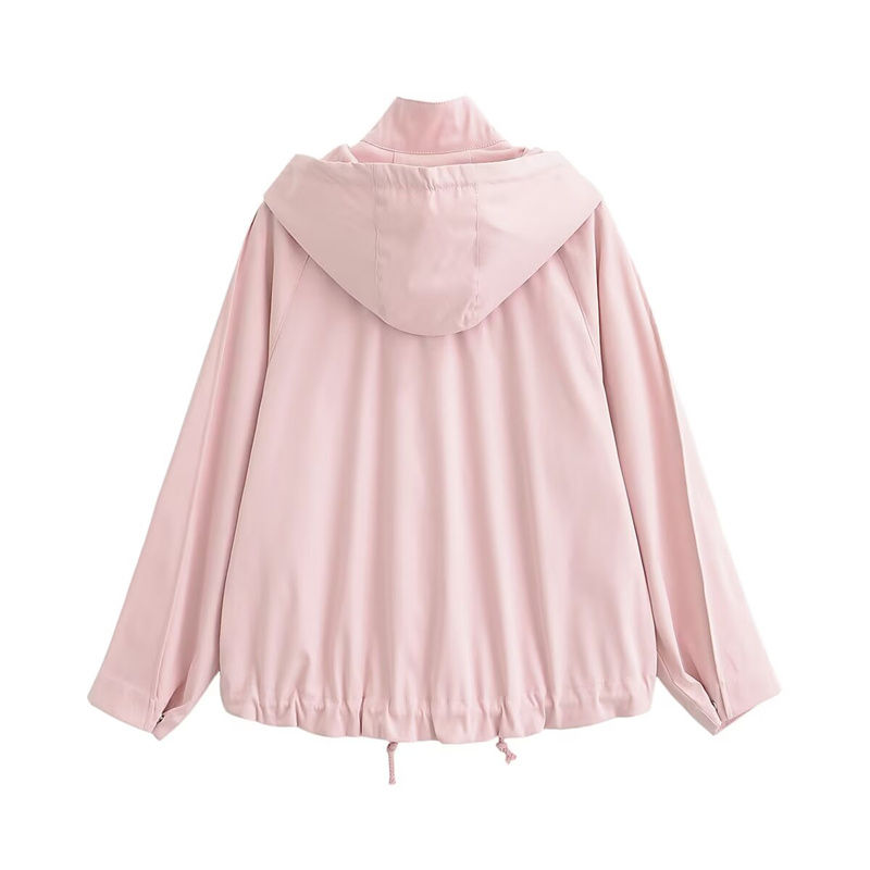 Thumbnail: Women's Jacket 2026 Summer New Style Pink Long-Sleeve Hoodie Decorative Loose Ja