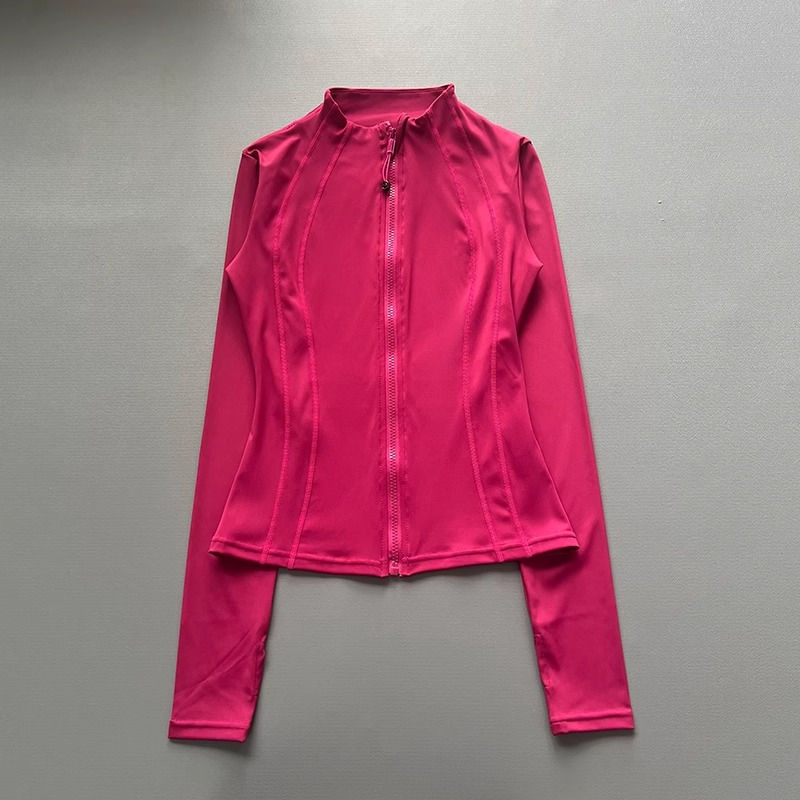 Thumbnail: Windproof Fitted Yoga Jacket for Women-Thickened Stand Collar Long Sleeve Cardig