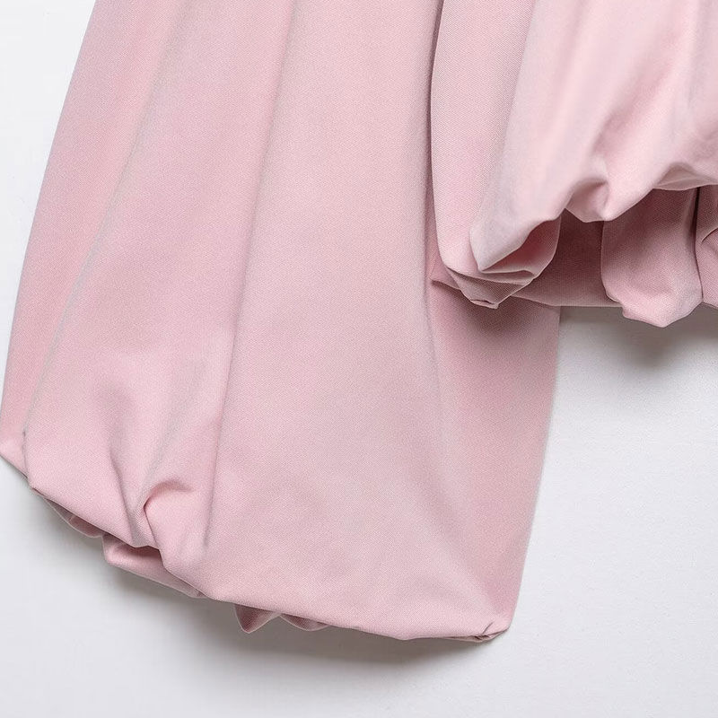 Thumbnail: NLZGMSJ Women Bomber Jacket 2026 Spring Ball Sleeve Folds Zipper Loose Coat Fema