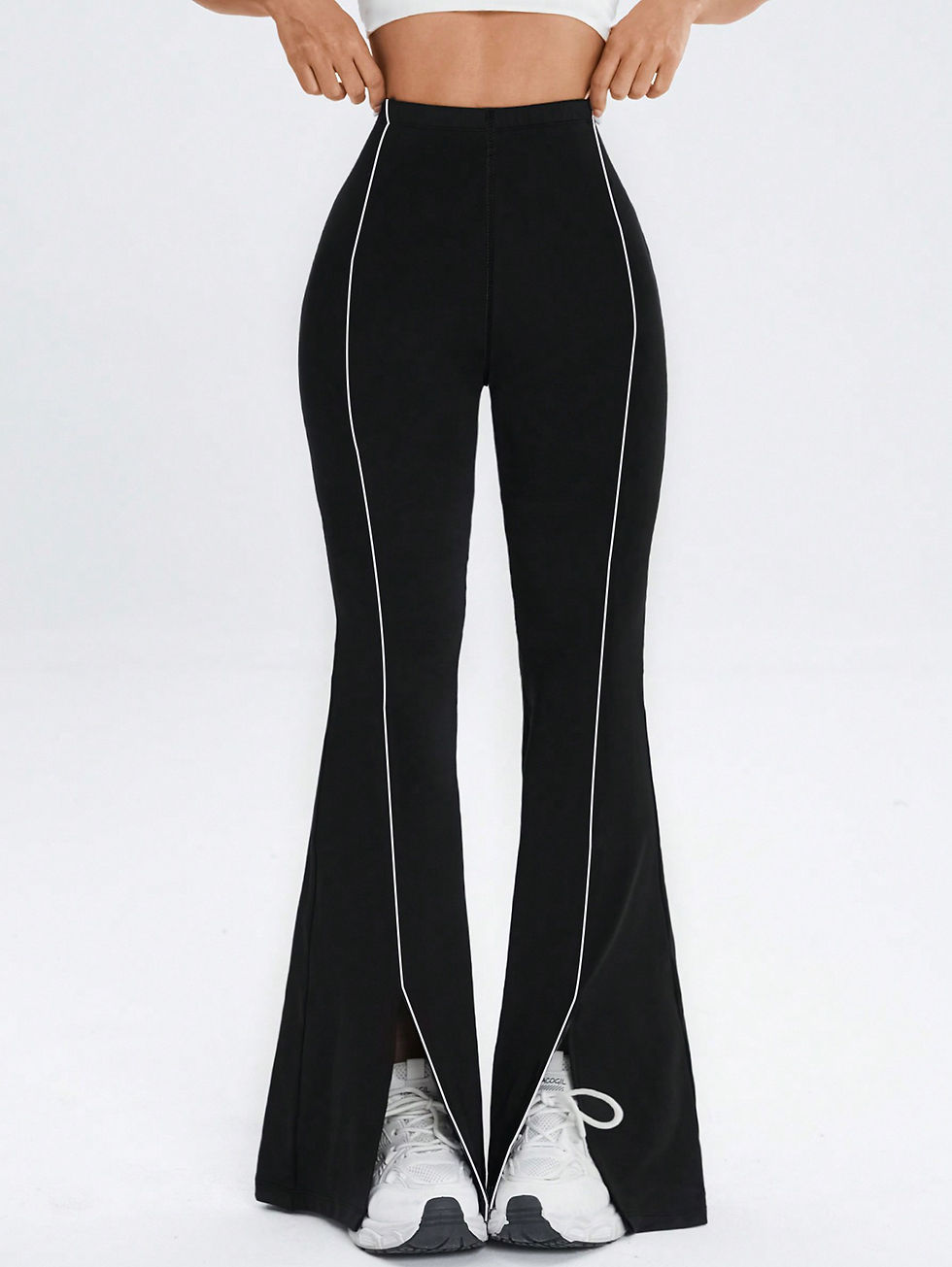 Thumbnail: Summer Women's flared pants, high waist slim split pants, elasticity hip lifting