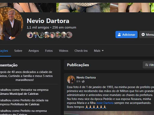 Através das redes sociais, ex-prefeito Névio Dártora retorna a vida pública