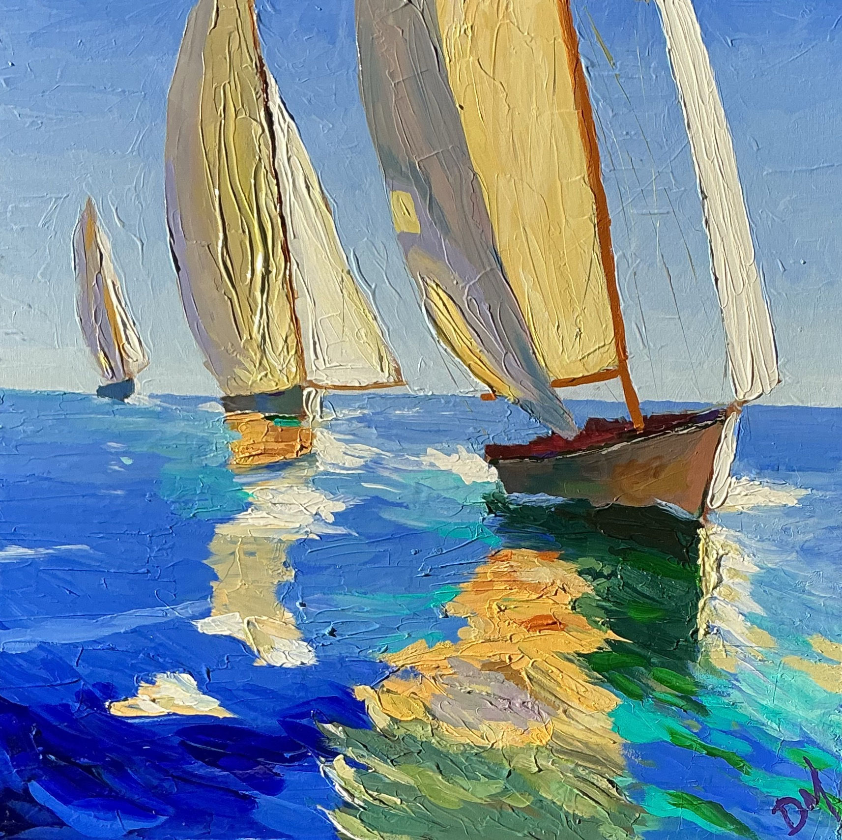 Les Voiliers 80x80cm