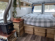 Romantic get away with a wood stove for the real vanlife experience